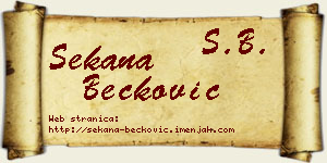 Sekana Bećković vizit kartica